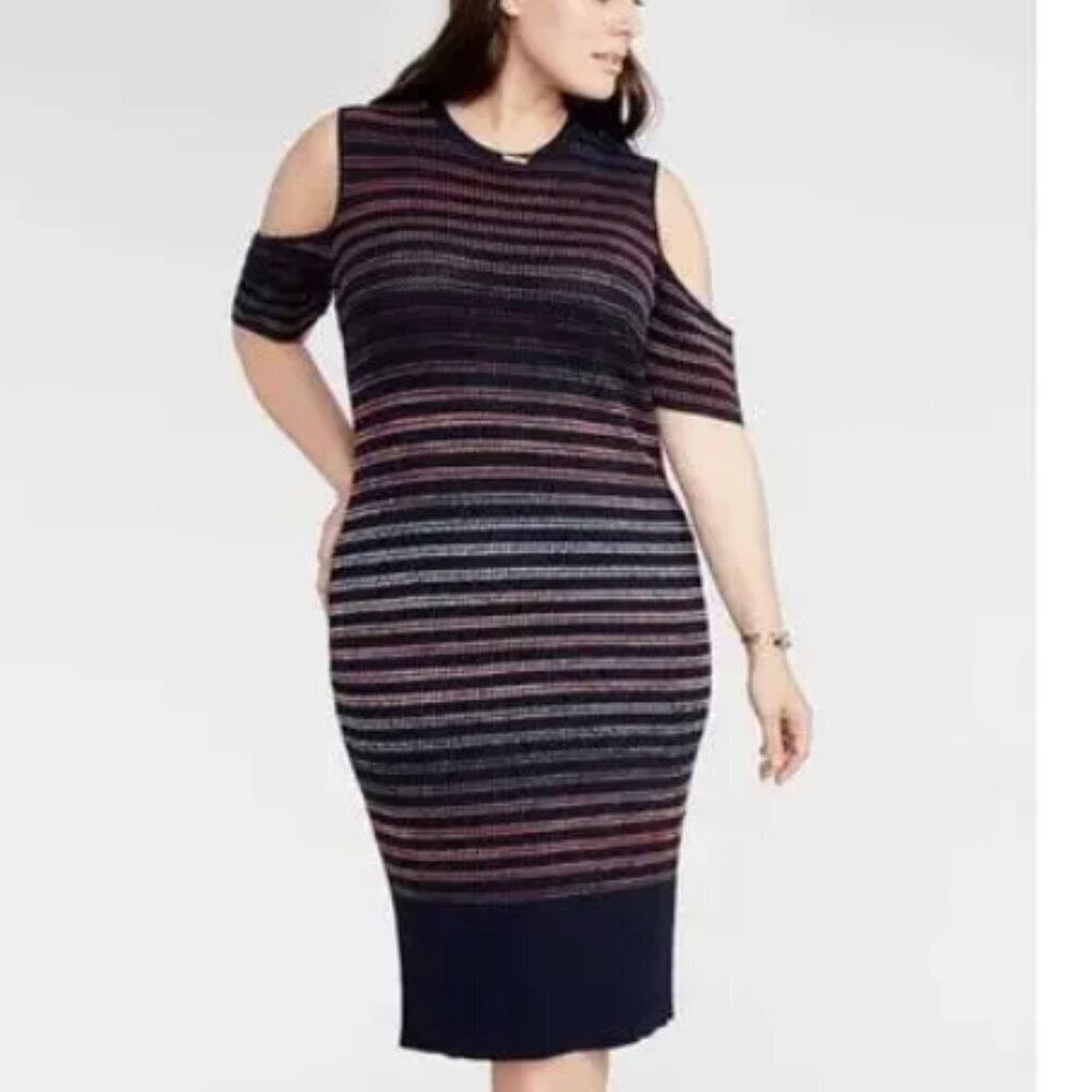 Rachel Rachel Roy | Space Dye Striped Midi Dress